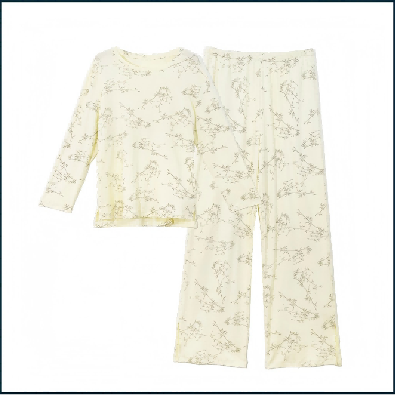 Yongzhu women's bamboo pattern pullover living suit