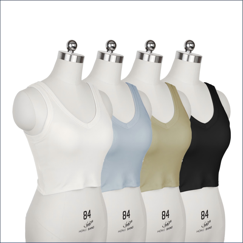 zhurou Women's Ribbed Padded Short Tank Top