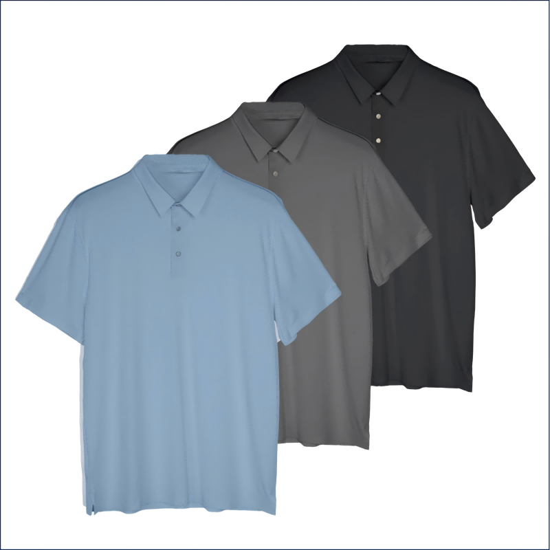 Men's seamless short-sleeved POLO shirt