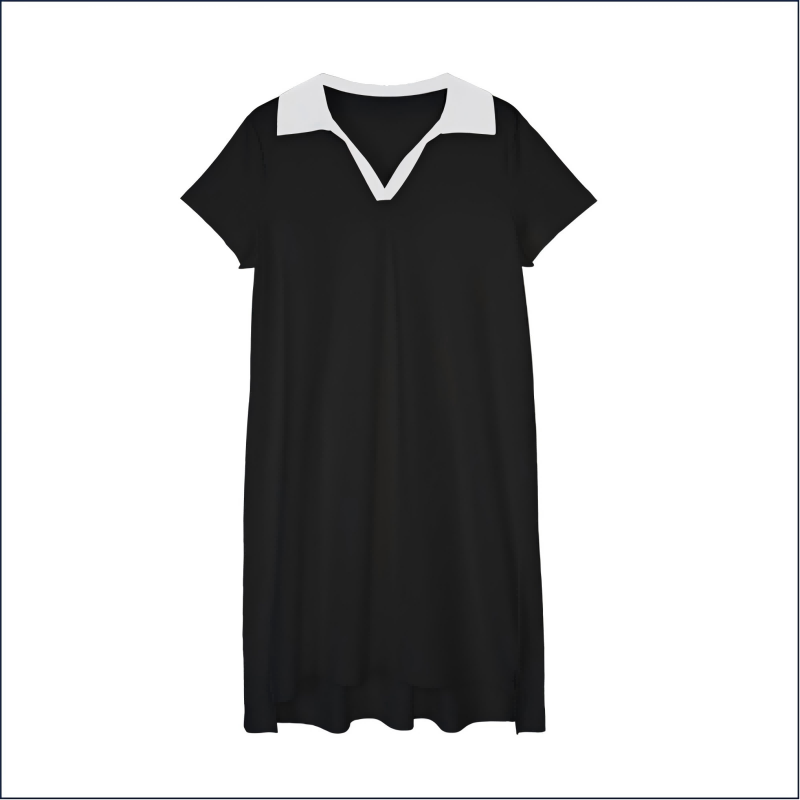 Women's lapel short-sleeved dress