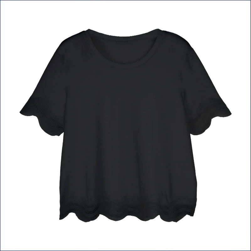 Women's short-sleeved lace T-shirt