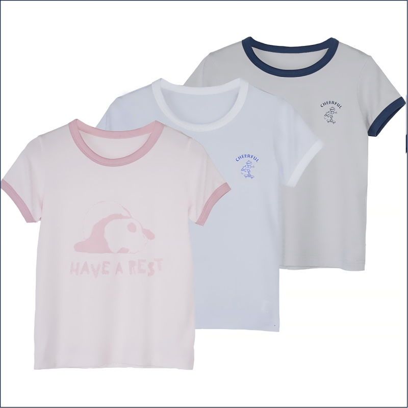 Children's mesh contrast color T-shirt